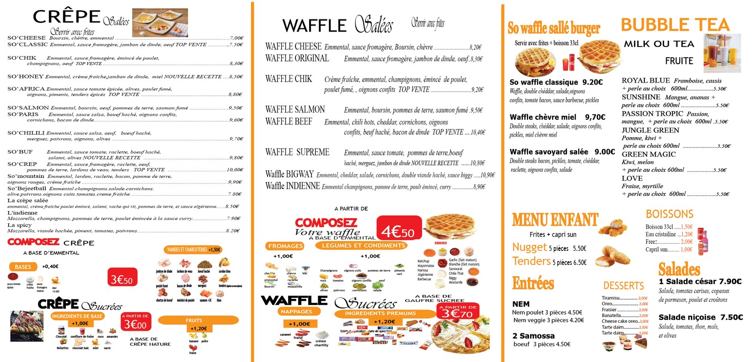 So'crep Waffle menu 2