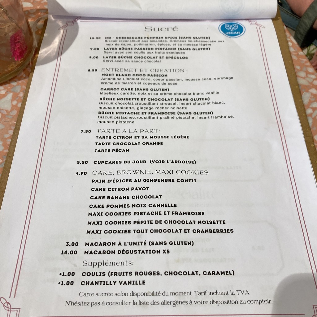Jo and Nana Cakes menu 2