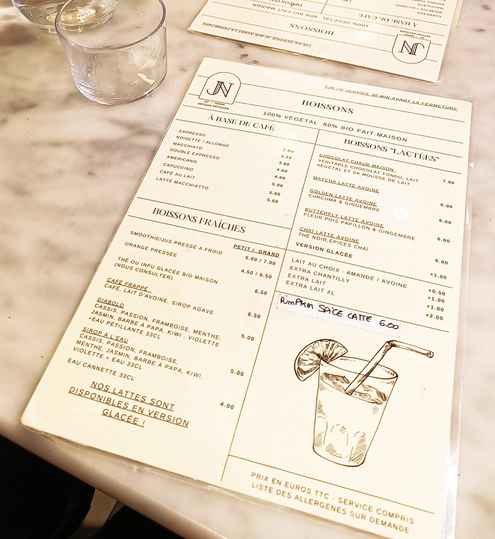 Jo and Nana Cakes menu 3