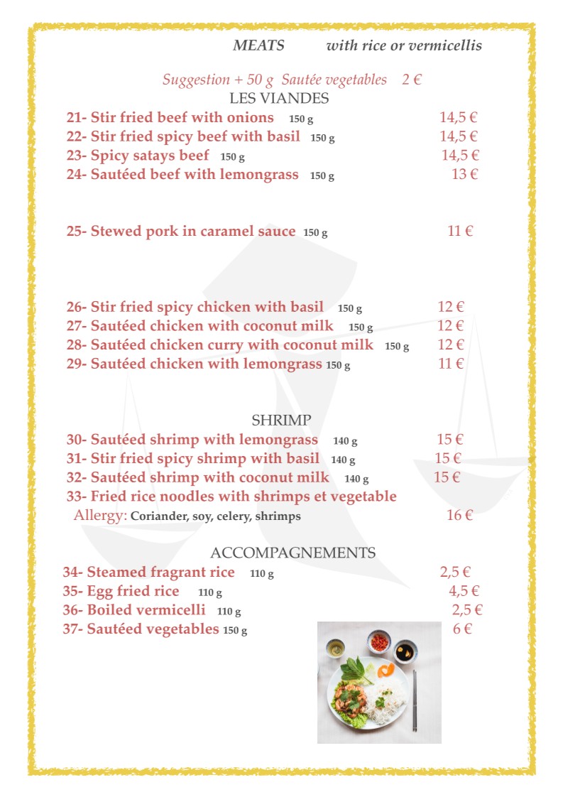 VIET NAM IMPRESSIONS menu 4