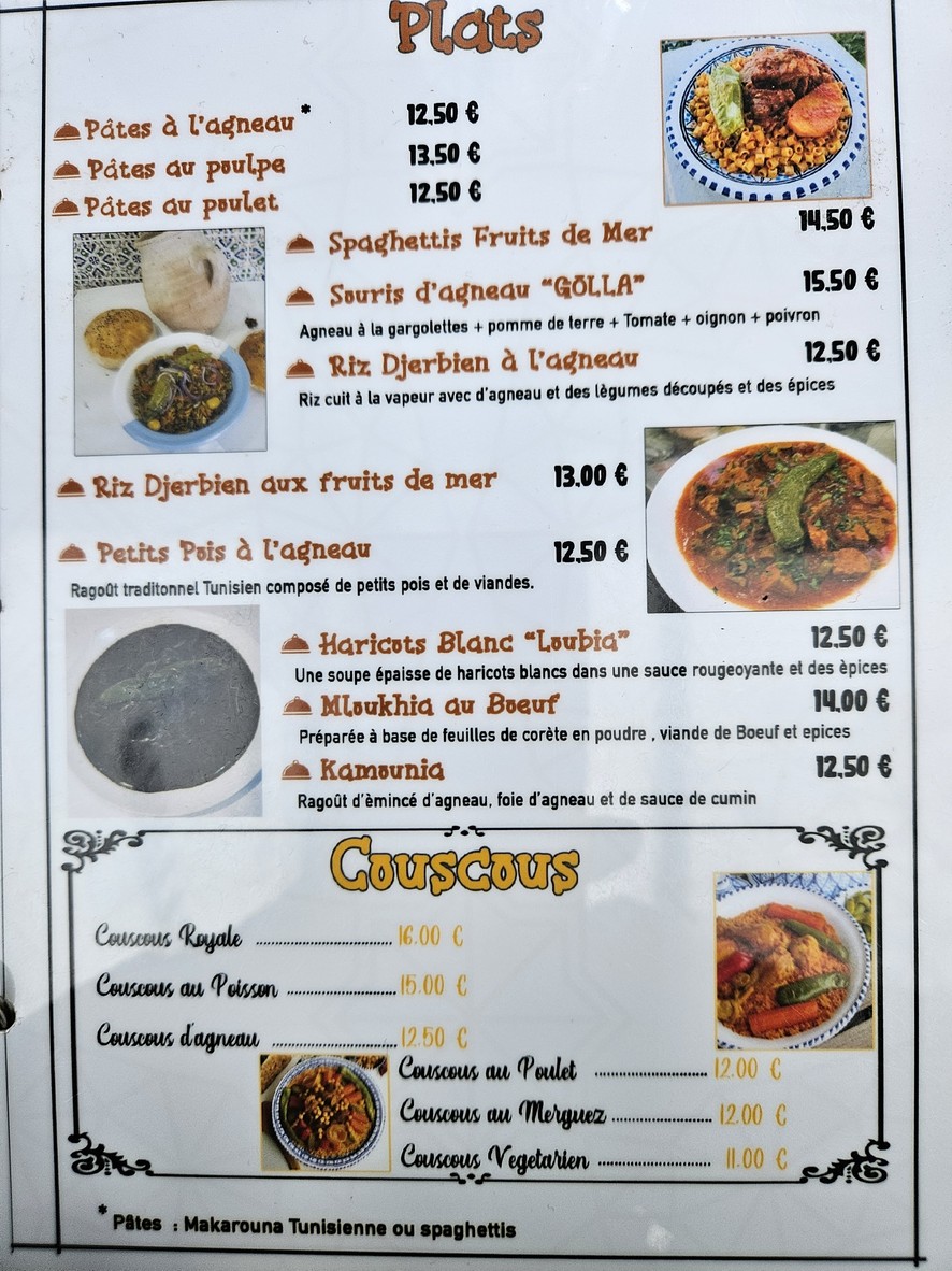 Restaurant Tunisien Zarda Food menu 2
