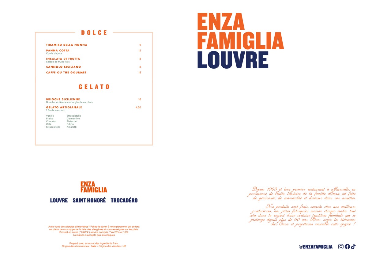 Enza Famiglia menu 1