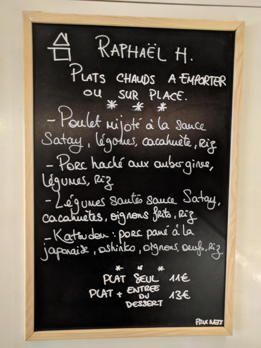 Raphaël H. menu 1
