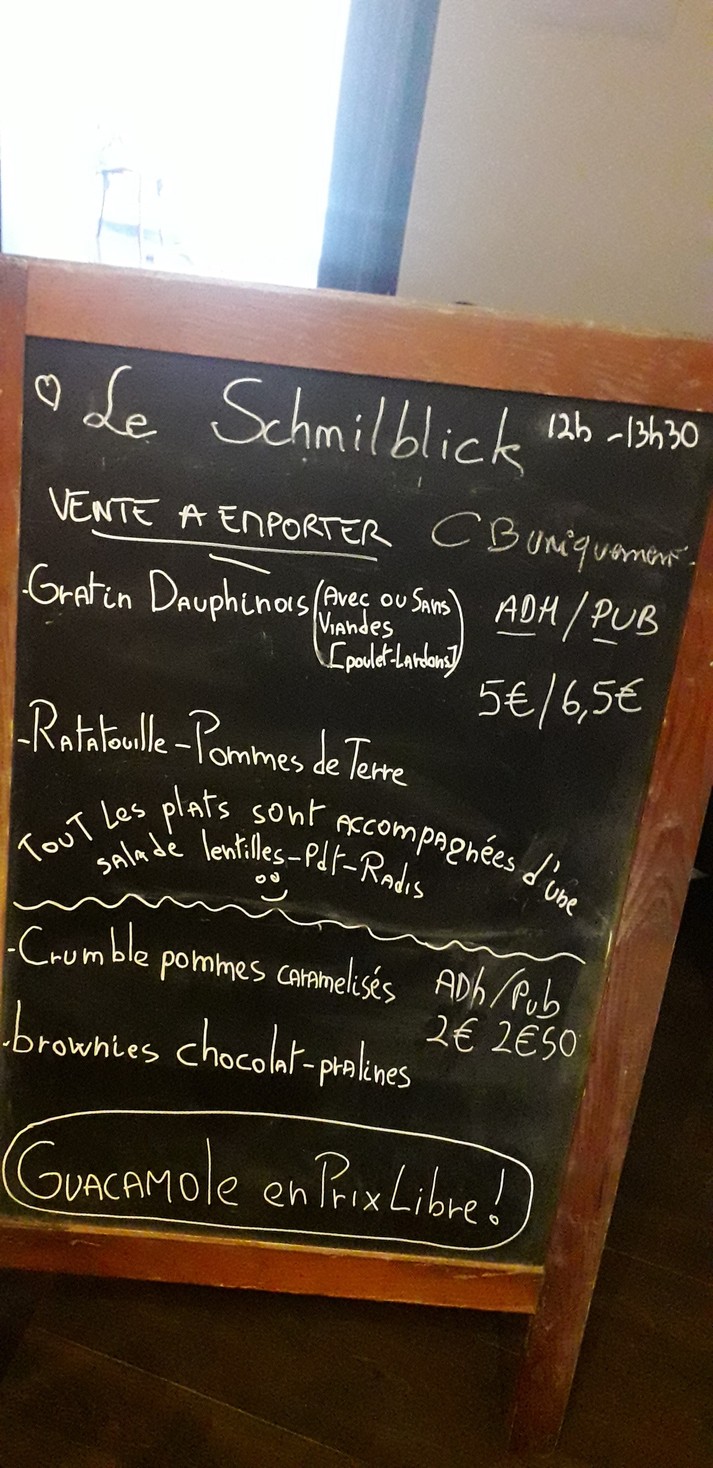 Le Schmilblick, café culturel et solidaire de Montrouge menu 2
