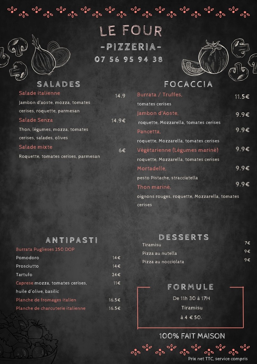 Le Four menu 1