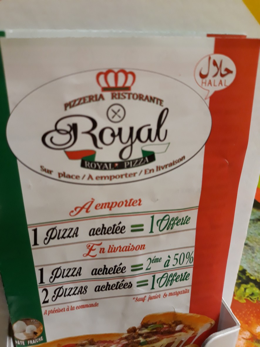 Royal pizza menu 1