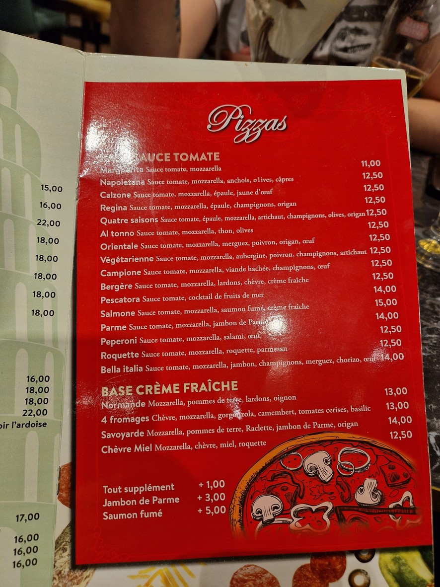 La bella Italia menu 3