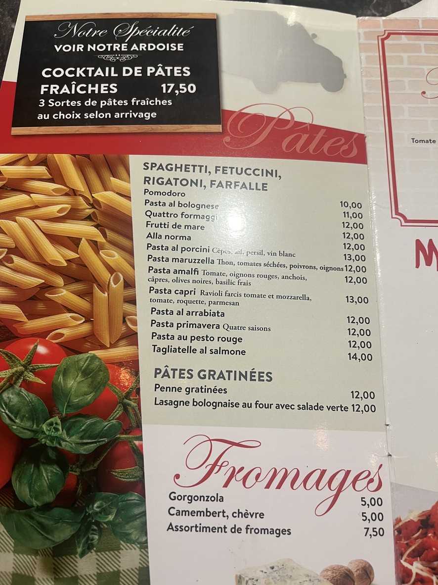 La bella Italia menu 5