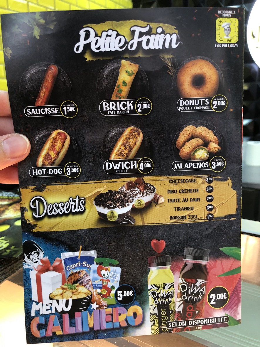 Los Pollos Original menu 2