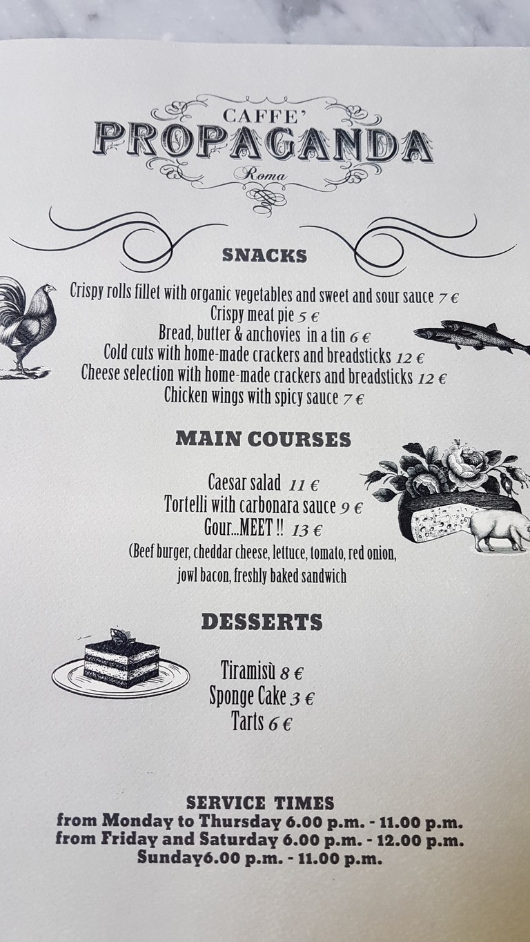 Propaganda Italian Cuisine menu 3