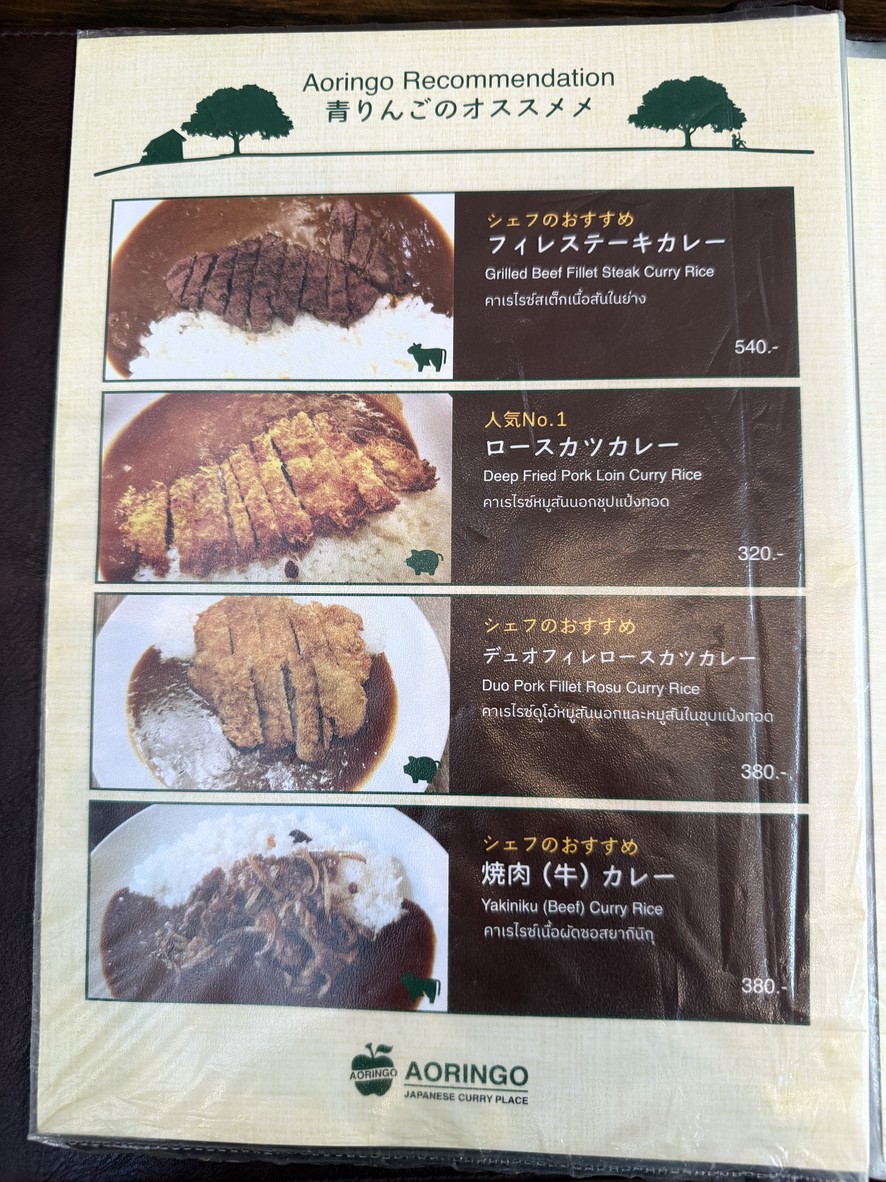 Aoringo Japanese Curry menu 2