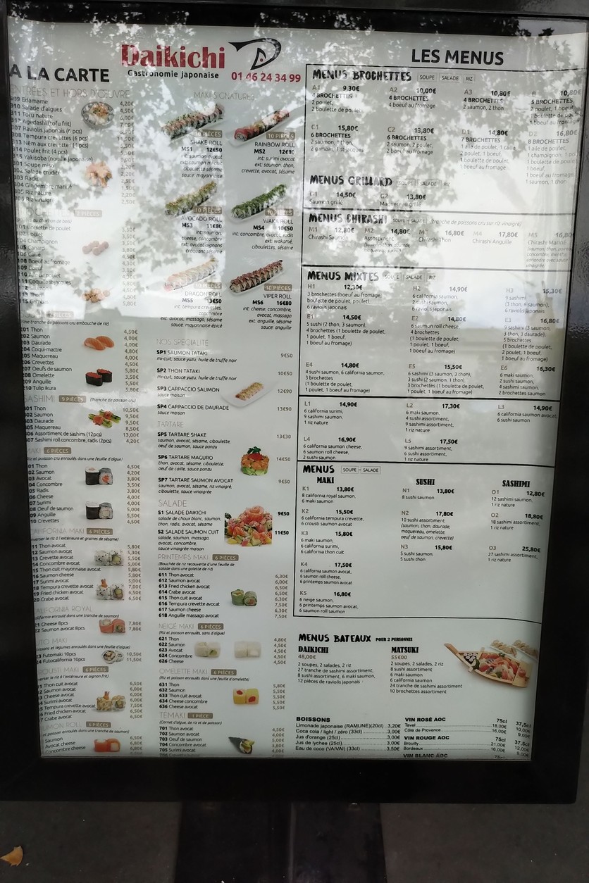 Le daikichi 2 Neuilly menu 1