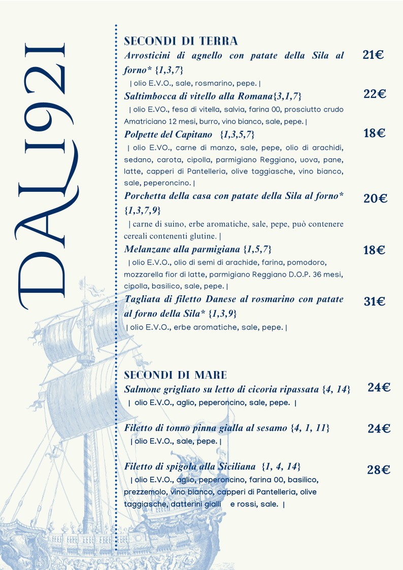 Osteria Corsetti 1921 Roma menu 3