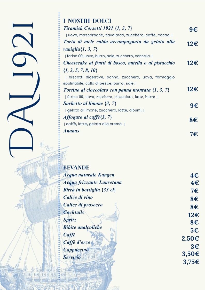 Osteria Corsetti 1921 Roma menu 5