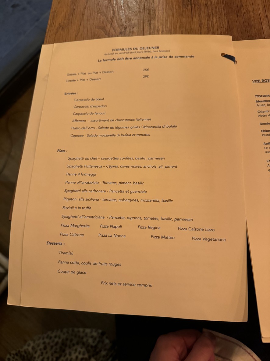 Il Trentasei menu 2