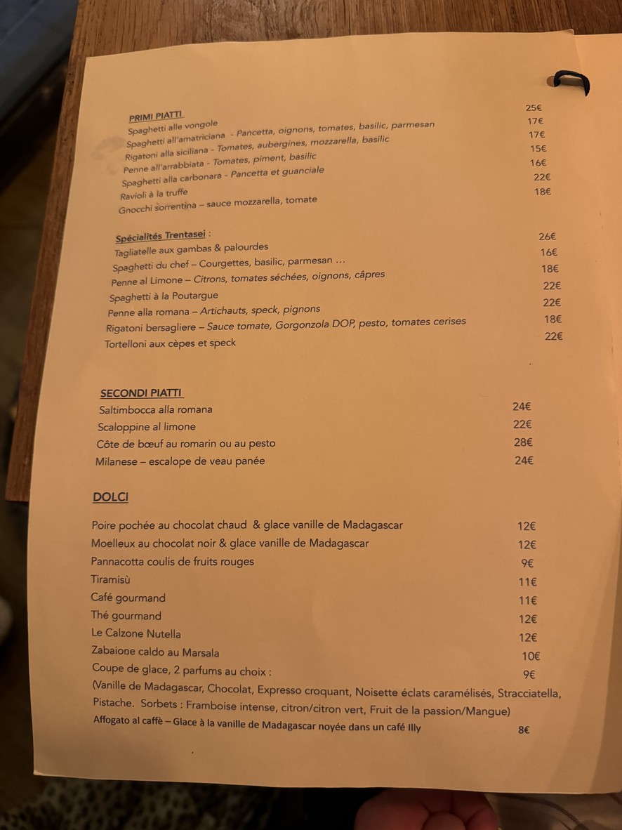 Il Trentasei menu 3