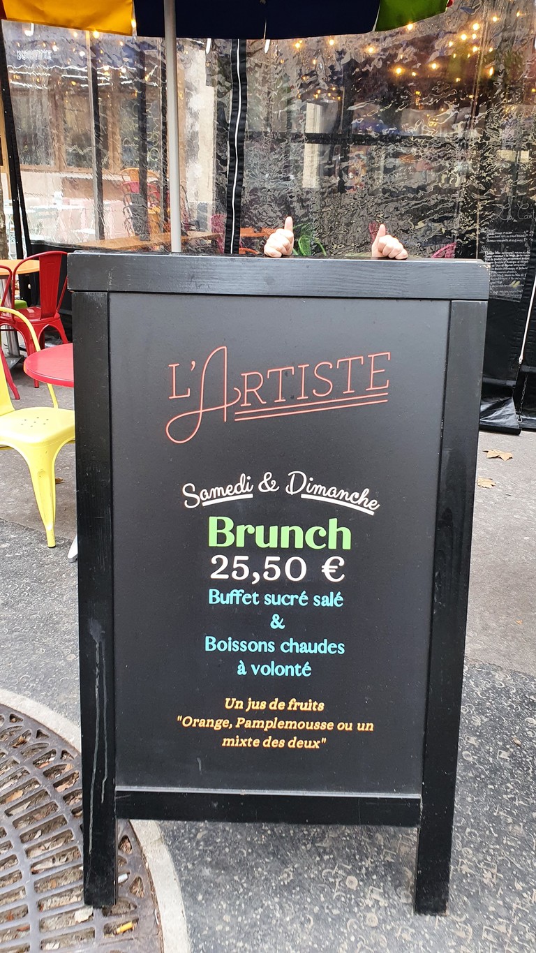 Restaurante l'Artiste menu 1