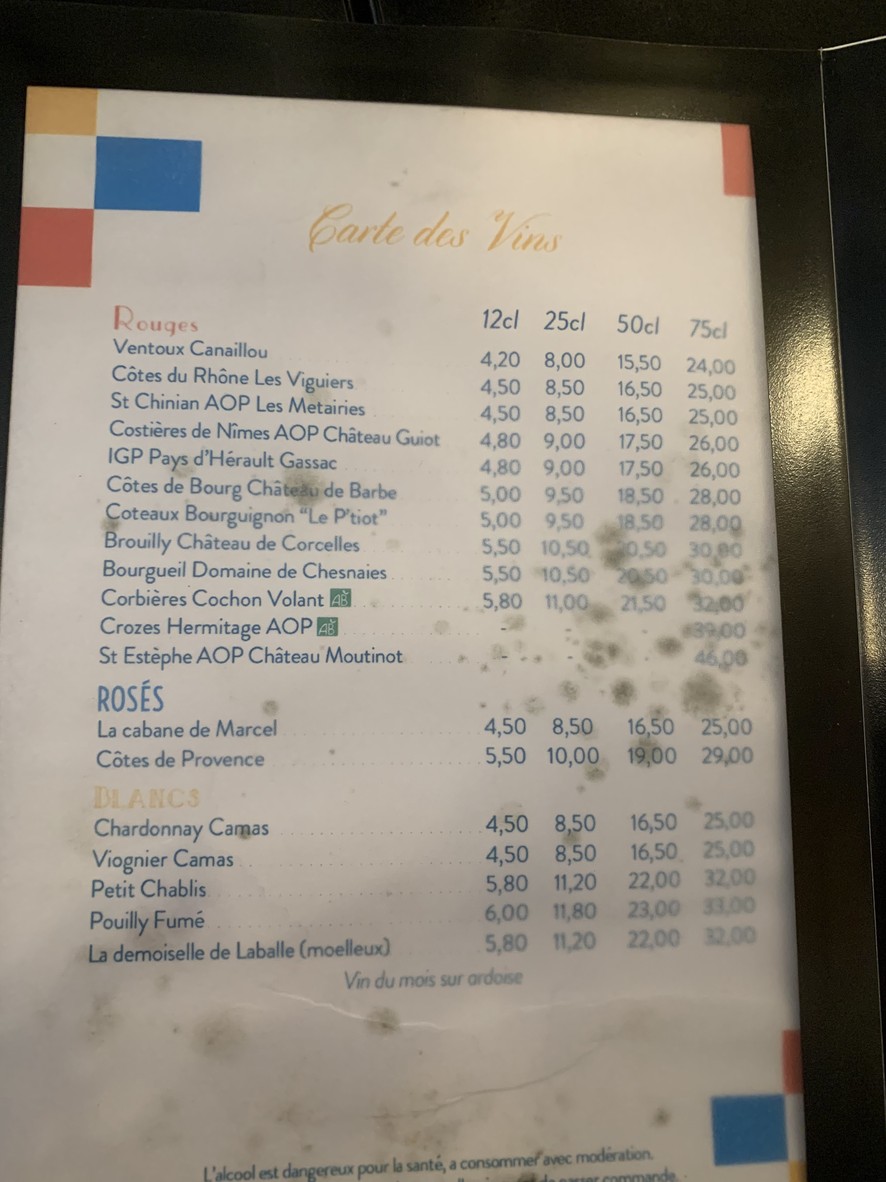 Restaurante l'Artiste menu 6