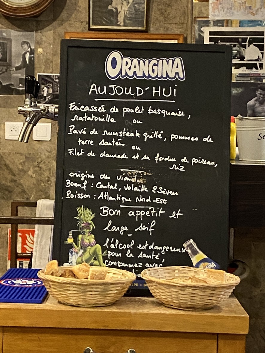 Chez Walczak, Aux Sportifs Reunis menu 2