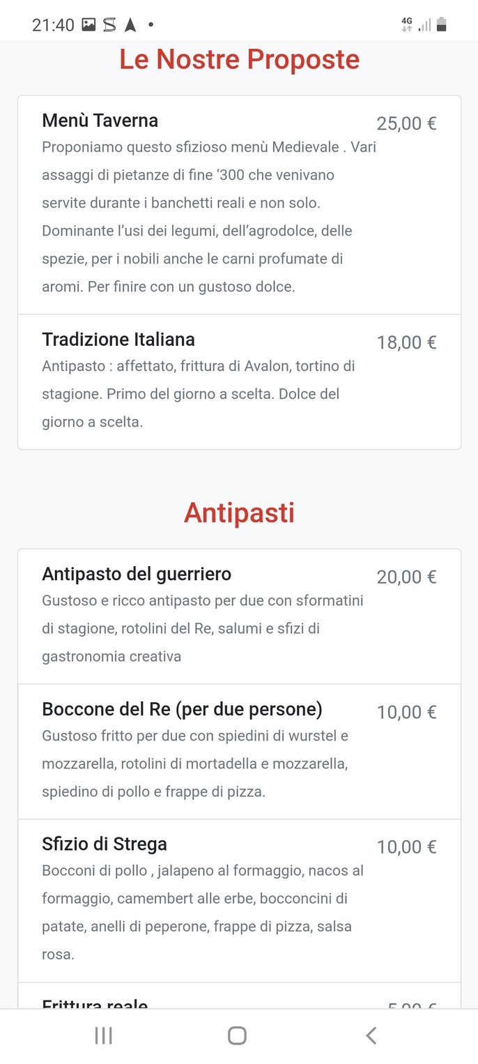 Avalon Risto Pub menu 2