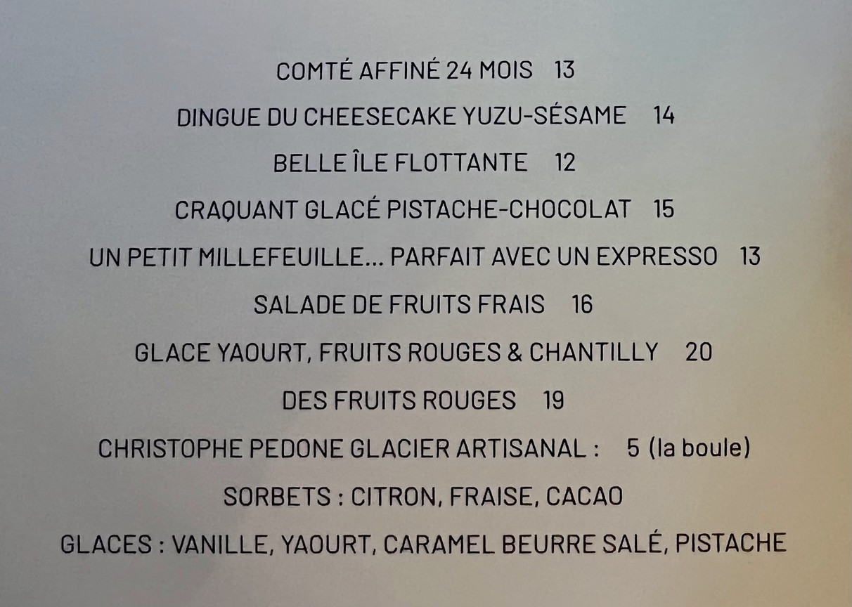 Le Murat menu 3