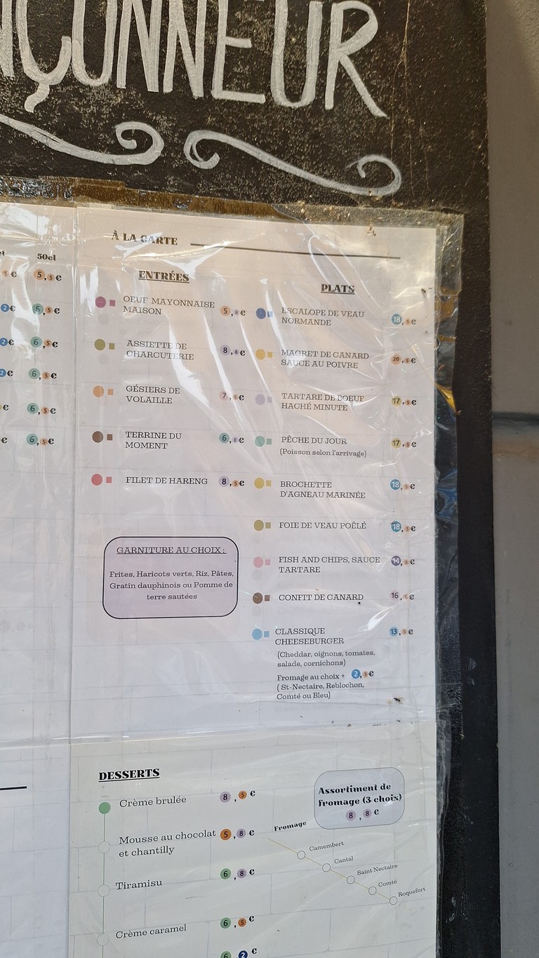 Bistrot Au Poinçonneur menu 2