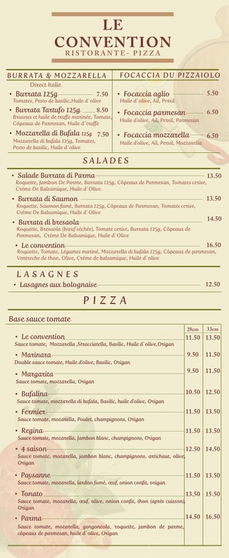 Pizzeria Le convention