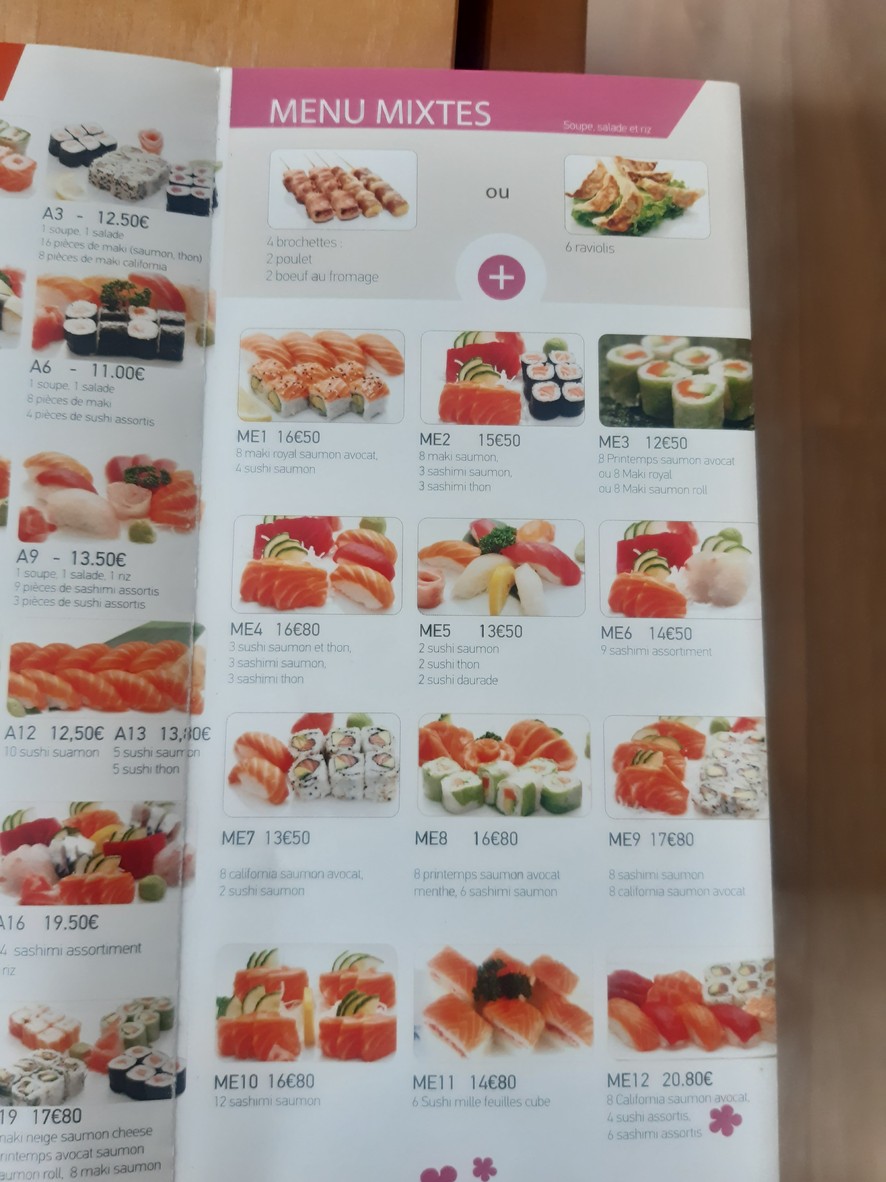 Light Sushi menu 2