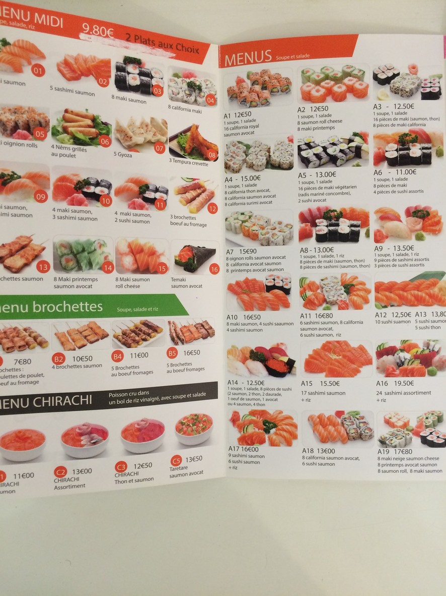 Light Sushi menu 3