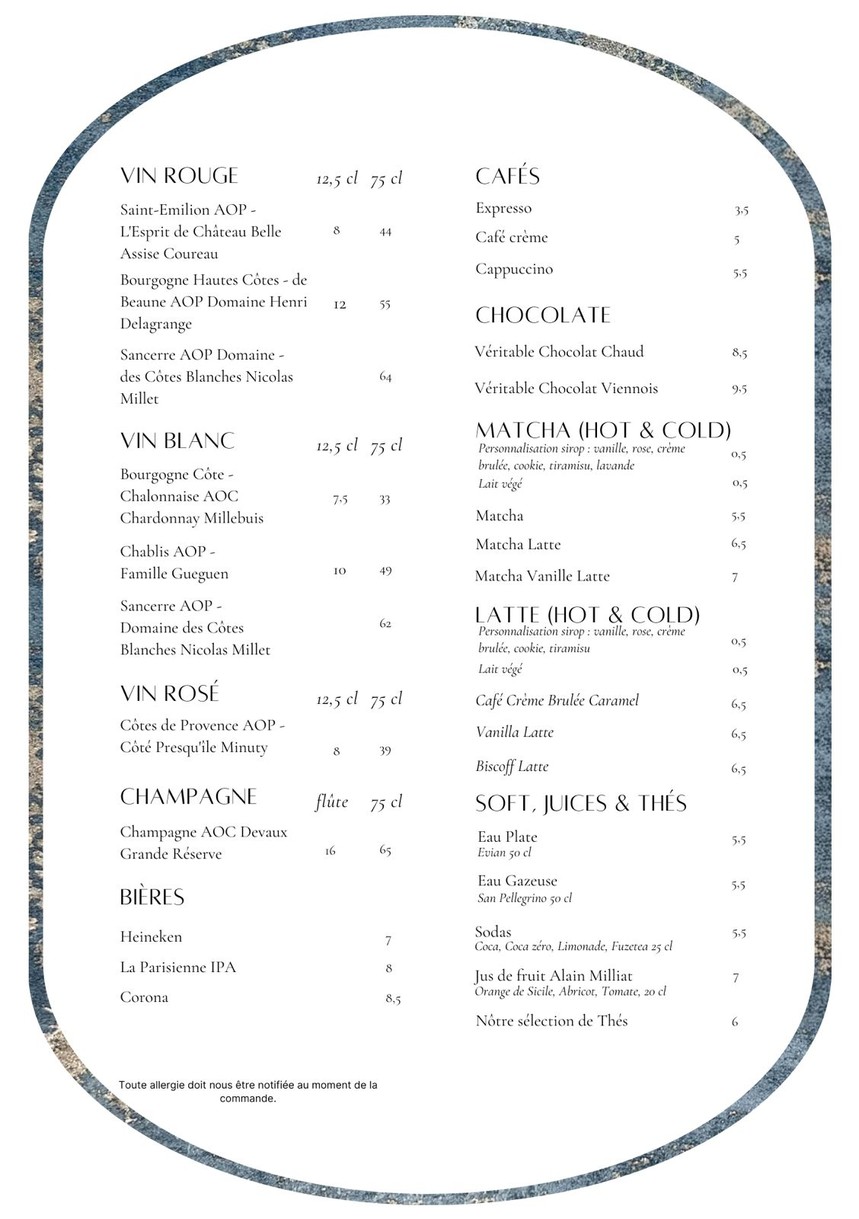Les Soufflés d'Excoffier menu 2