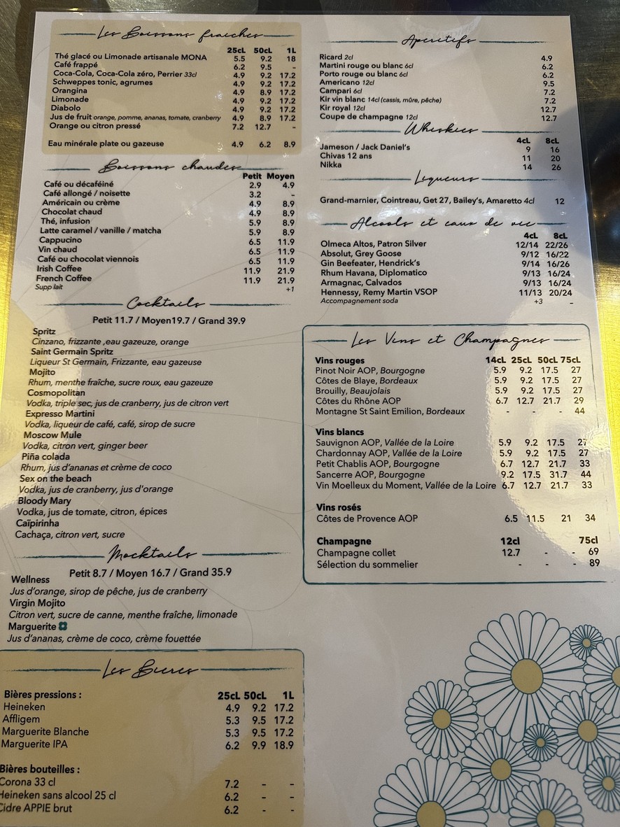 Trattoria Marguerite menu 1