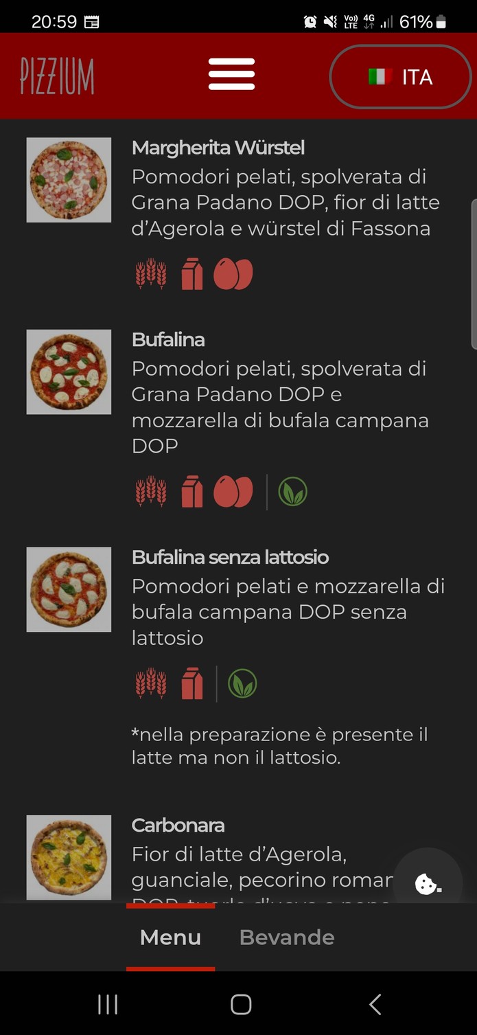 Pizzium menu 1