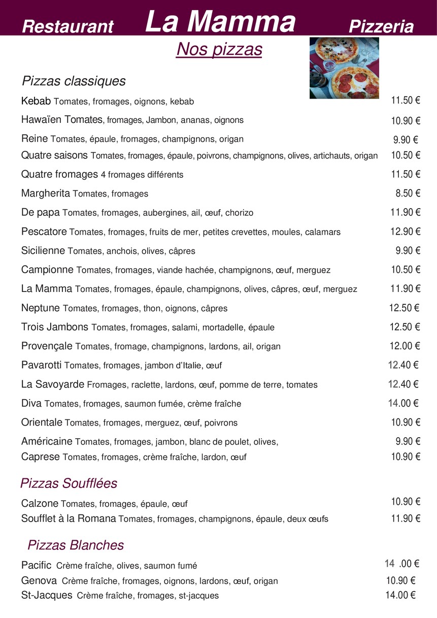 La Mamma menu 5