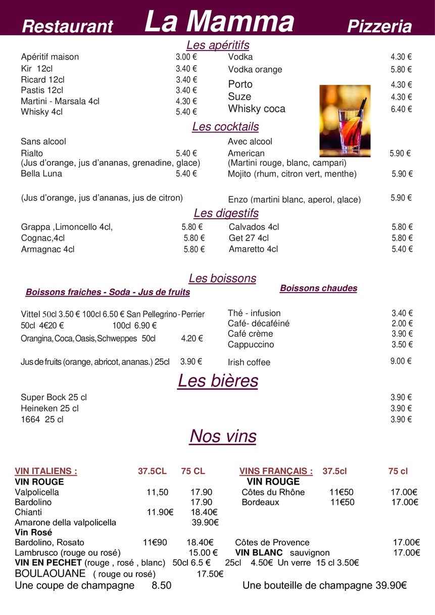La Mamma menu 8