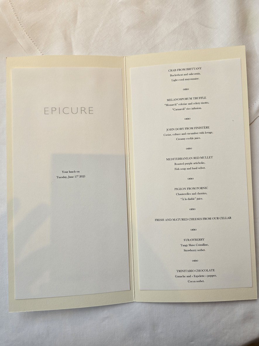 Epicure menu 1