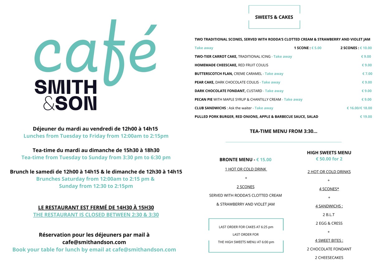 Twining Tea Room menu 1