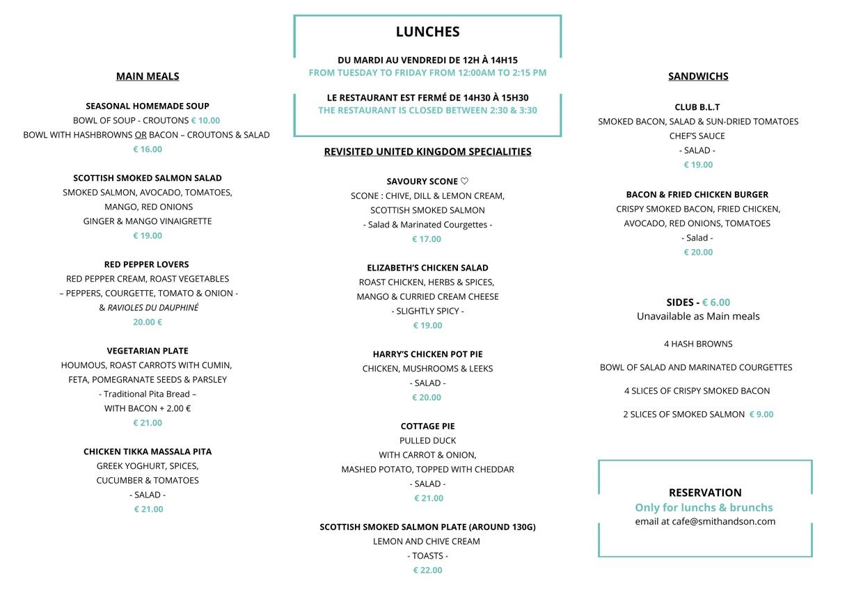 Twining Tea Room menu 2