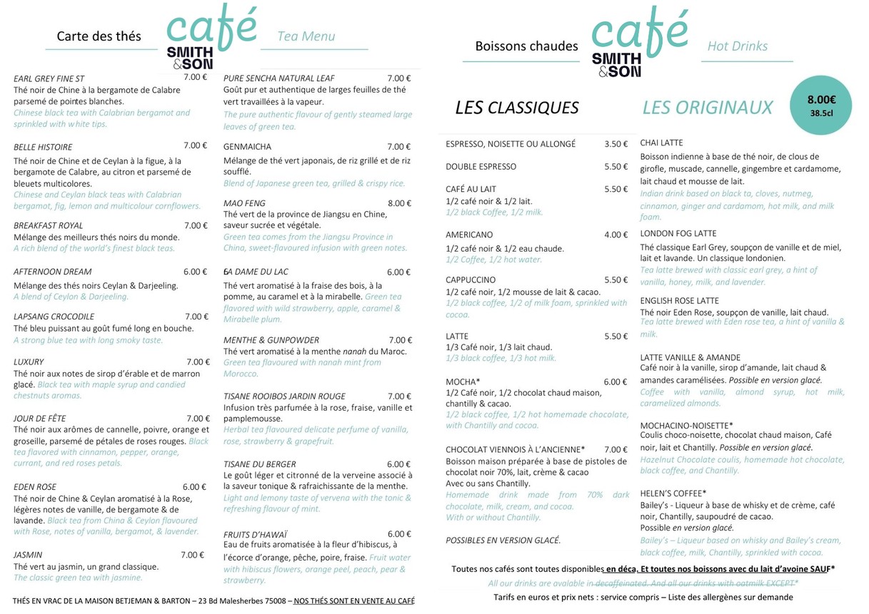Twining Tea Room menu 4