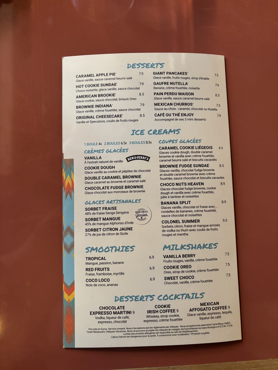 Indiana Café - Saint-Ouen menu 4
