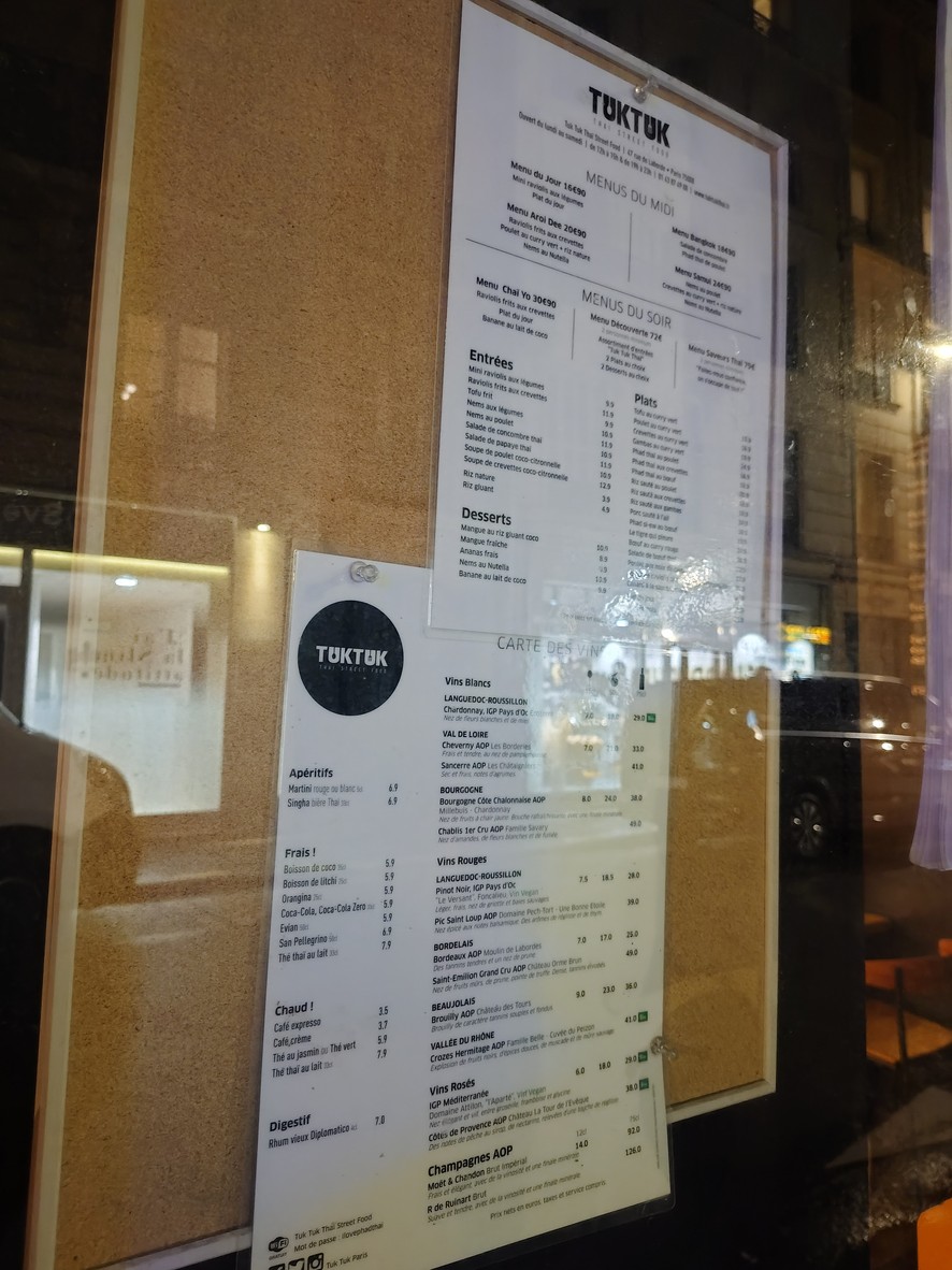 Tuk Tuk menu 2