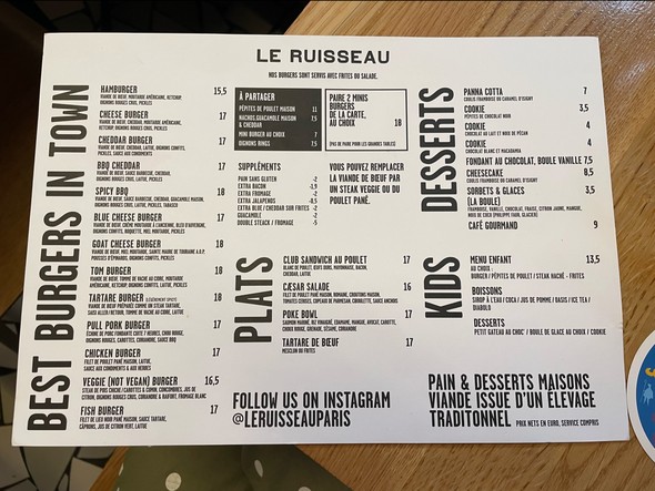 Le Ruisseau Burger Levallois
