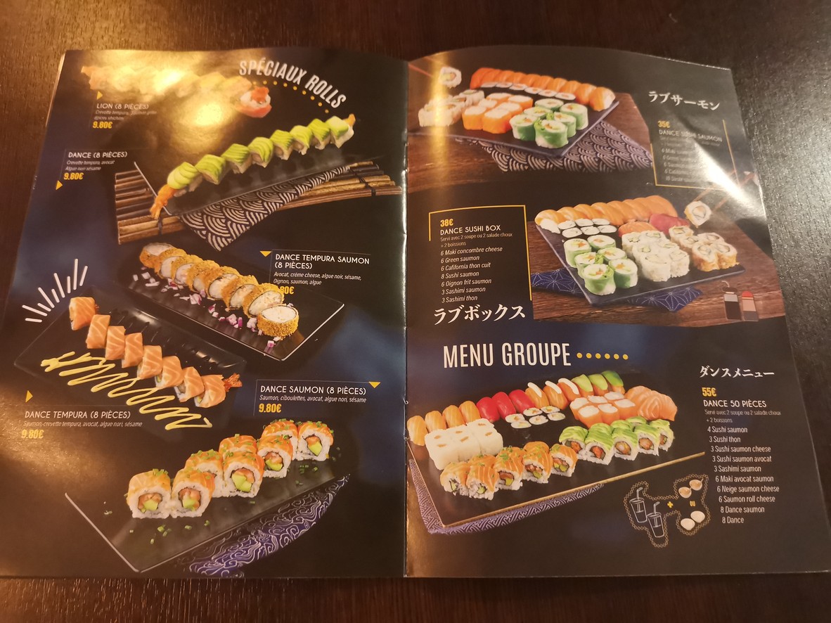 Dance sushi - Puteaux menu 3