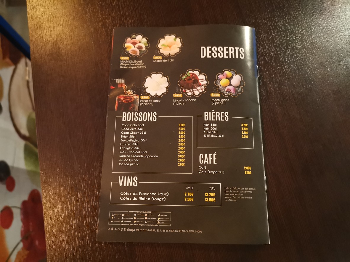 Dance sushi - Puteaux menu 4
