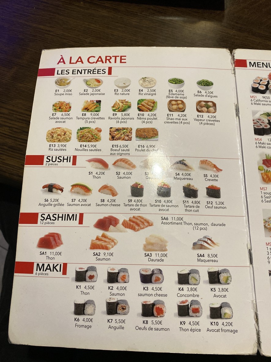 Kyoto Sakura II menu 2