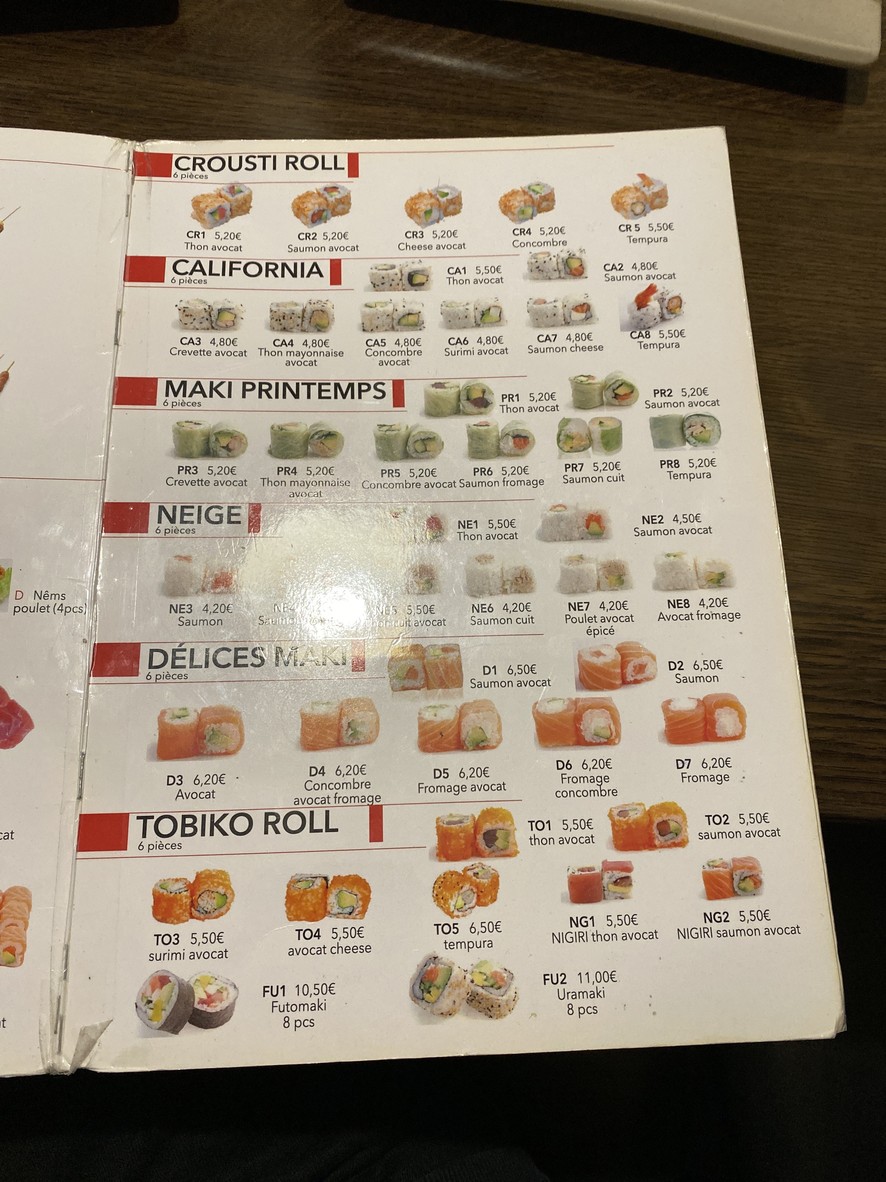 Kyoto Sakura II menu 3