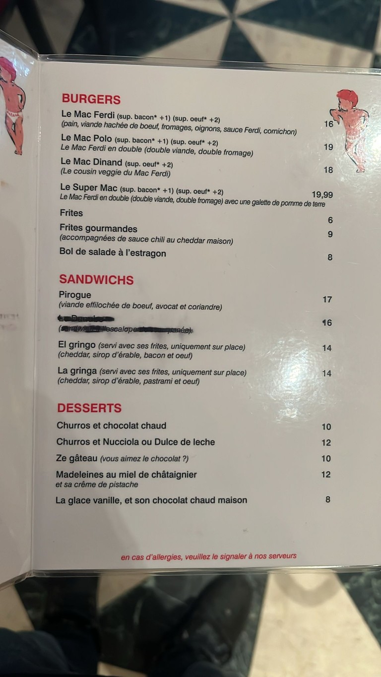 Dinand par Ferdi menu 2