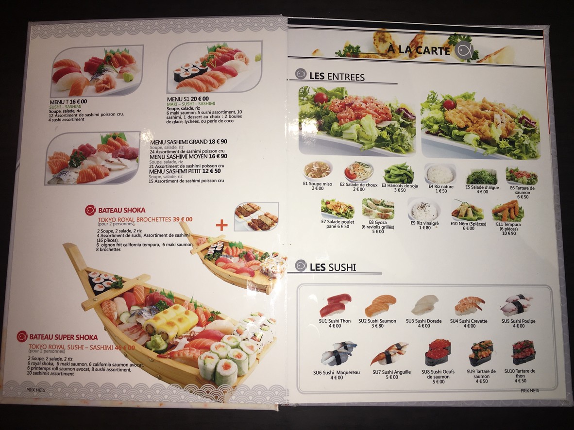 SUSHI MAISON menu 1