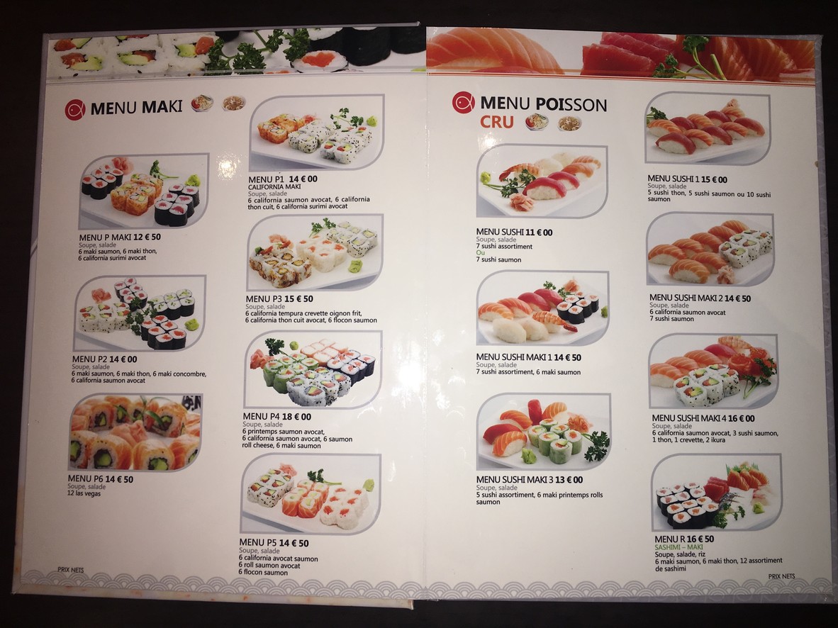 SUSHI MAISON menu 2