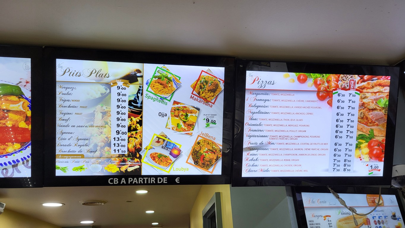 Alésia Food menu 2