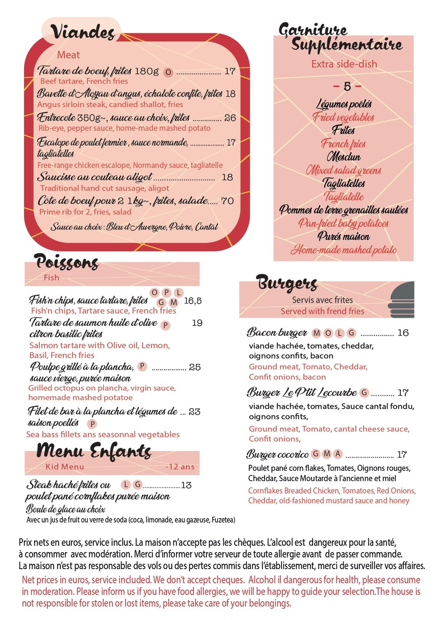 Le P'tit Lecourbe menu 6